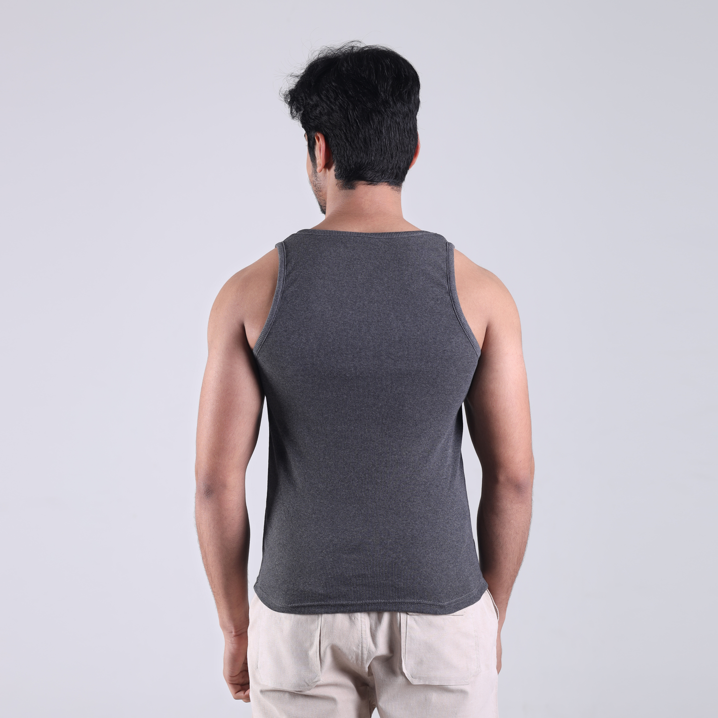 Charcoal Henley Tank Top