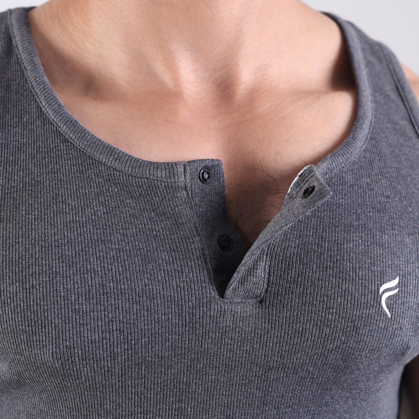 Charcoal Henley Tank Top