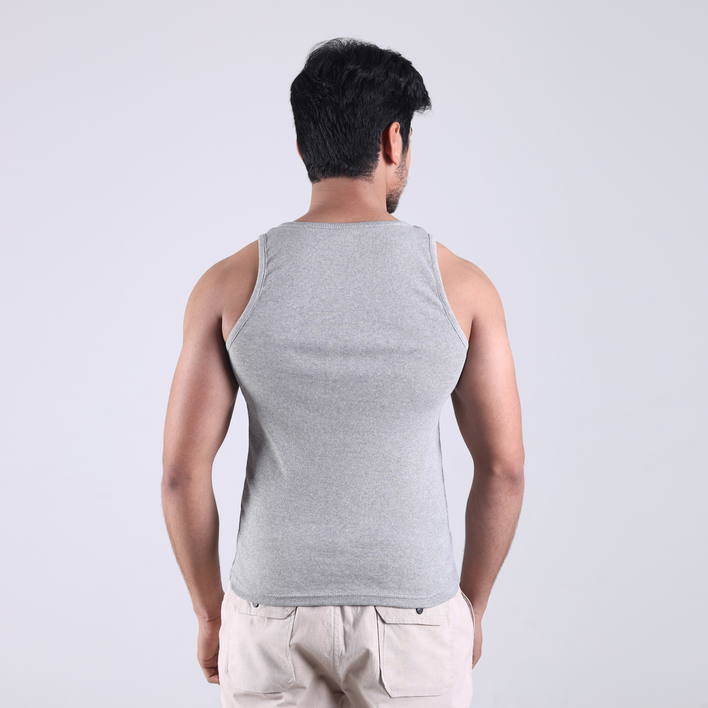 Grey Henley Tank Top