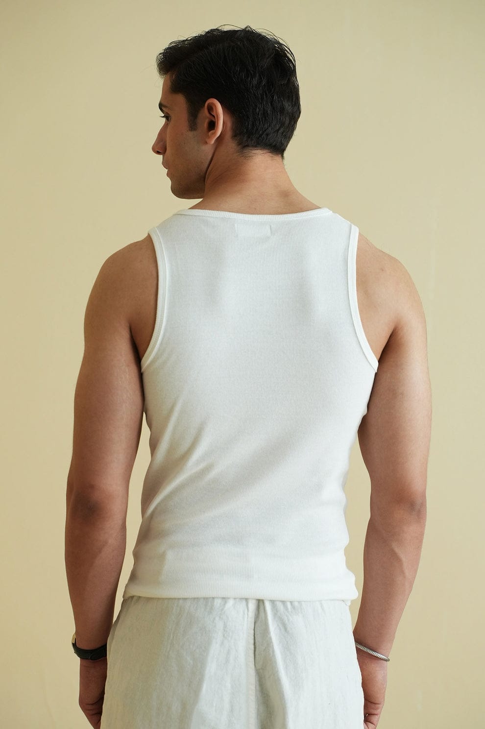 Ribbed Tank White (pack of 3) 220 GSM - Organic Cotton