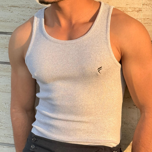 Ribbed Tank White 220 GSM - Organic Cotton