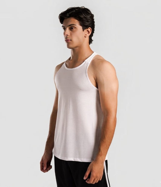 Knitted Mesh Tank White