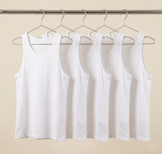 Knitted Mesh Tank White (pack of 5)