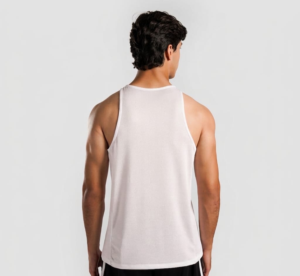 Knitted Mesh Tank White (pack of 5)