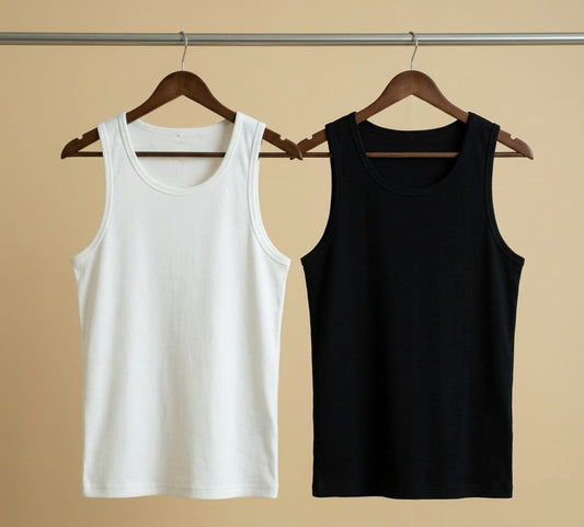 Ribbed Tanks (Pack of 2) 220 GSM - Organic Cotton