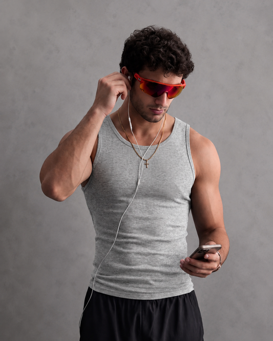 Ribbed Tank Grey 220 GSM - Organic Cotton