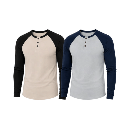 MAVERICK & VANGUARD - Ribbed Raglan Henley Duo