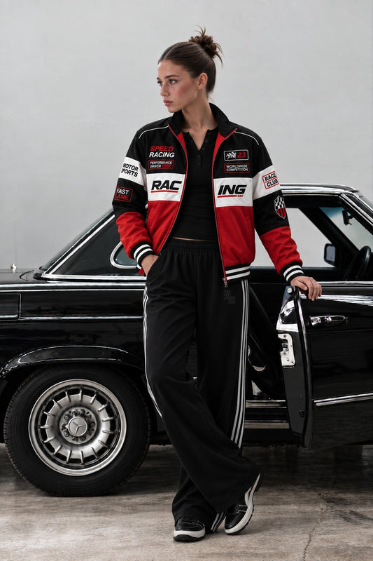 FIRE QUEEN - Embroidered Racing Jacket