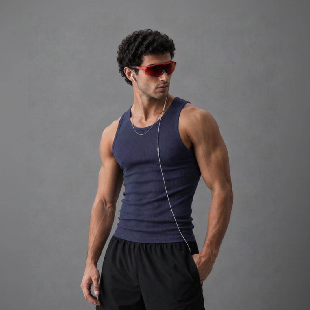 INDIGO - Ribbed Tank 220 GSM Organic Cotton