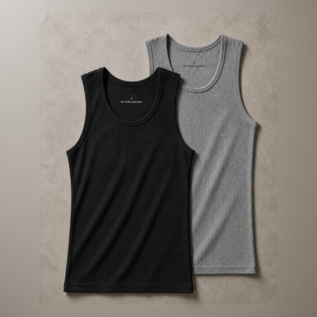 Ribbed Tanks BLACK & GREY 220 GSM - Organic Cotton