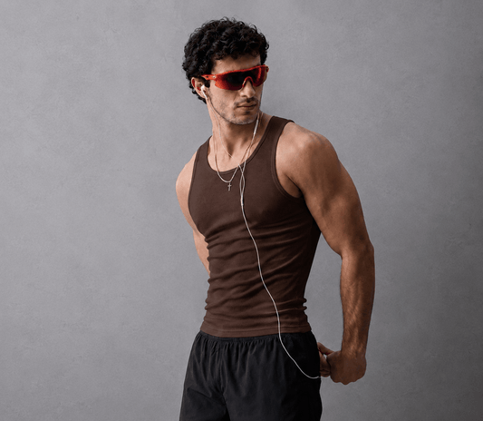 Brown & Army Green Ribbed Tanks - 220 GSM