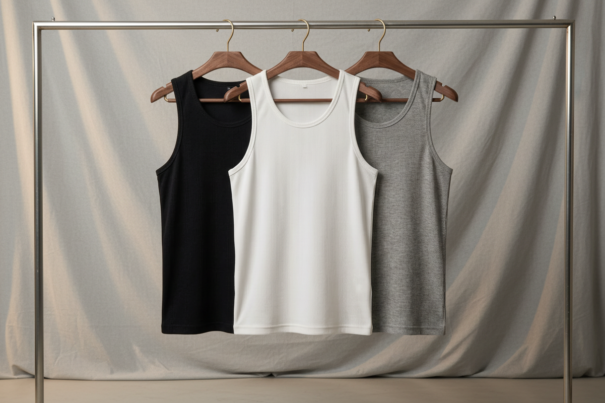 Ribbed Tank (pack of 3) 220 GSM - Organic Cotton